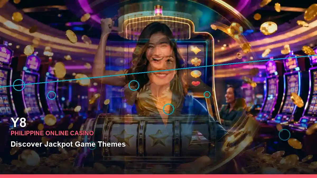 Y8 mobile casino first deposit rewards featuring an adult Filipina casino host with a right close-up composition — view 2
