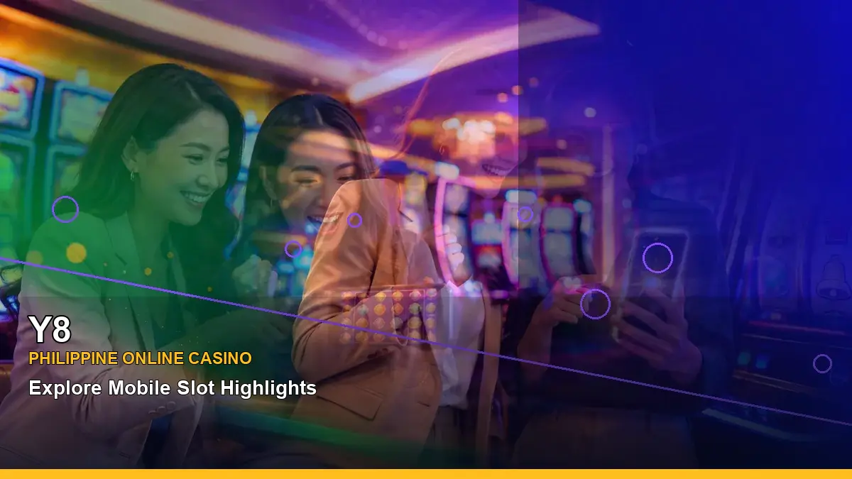 Y8 burst free spins slot games featuring an adult Filipina casino host with a right-diagonal composition
